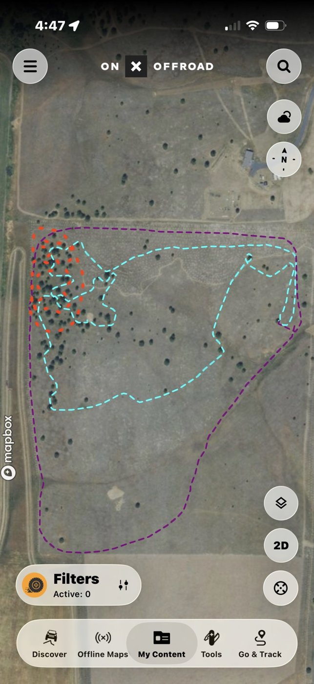 Actual preliminary onX track route planning screenshot